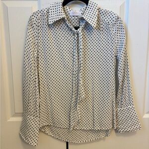 Polka Dot Blouse - Black and White
